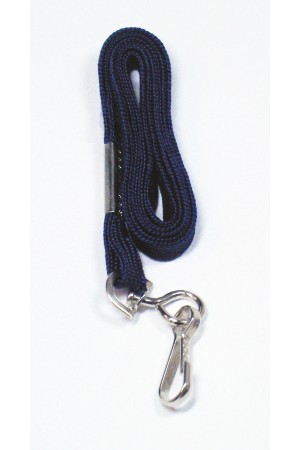 Cordón azul marino con gancho metálico para gafete 